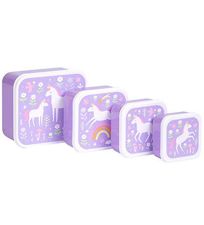A Little Lovely Company Madkasses?t - 4 stk - Unicorn