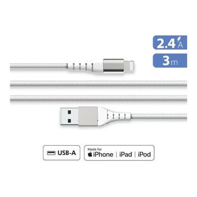 Force Power Lite - Câble USB (M) pour Lightning - 3 m - blanc