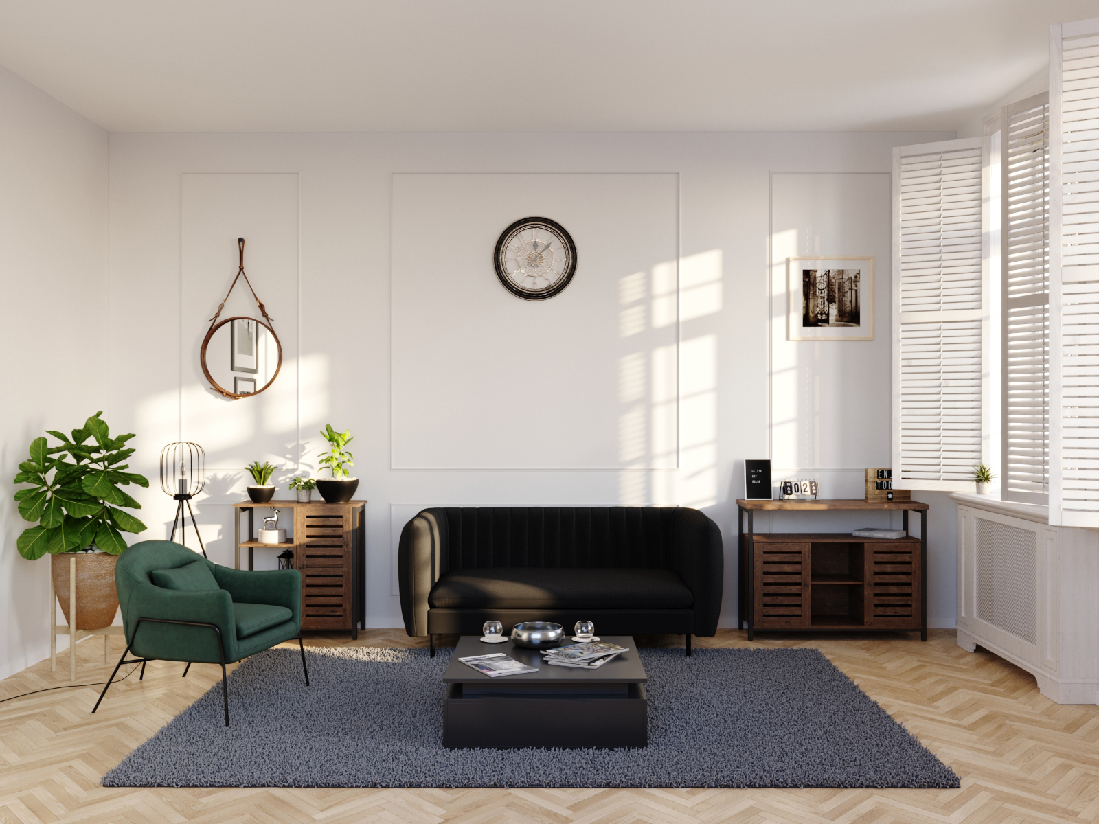 Sofa Samt ASHLEY 2-Sitzer anthrazit