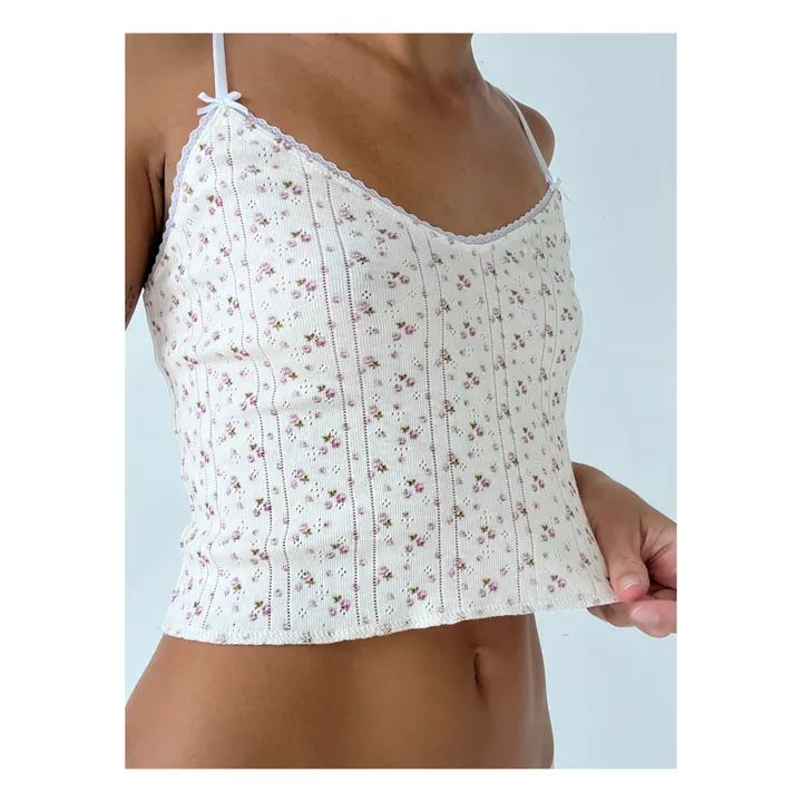 Cou Cou Intimates Top Long Cami Pointelle Coton Bio | Rose pâle