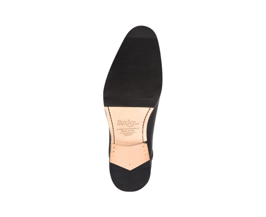 Richelieu homme Noir semelle cuir avec patin - BRACKLEY PATIN