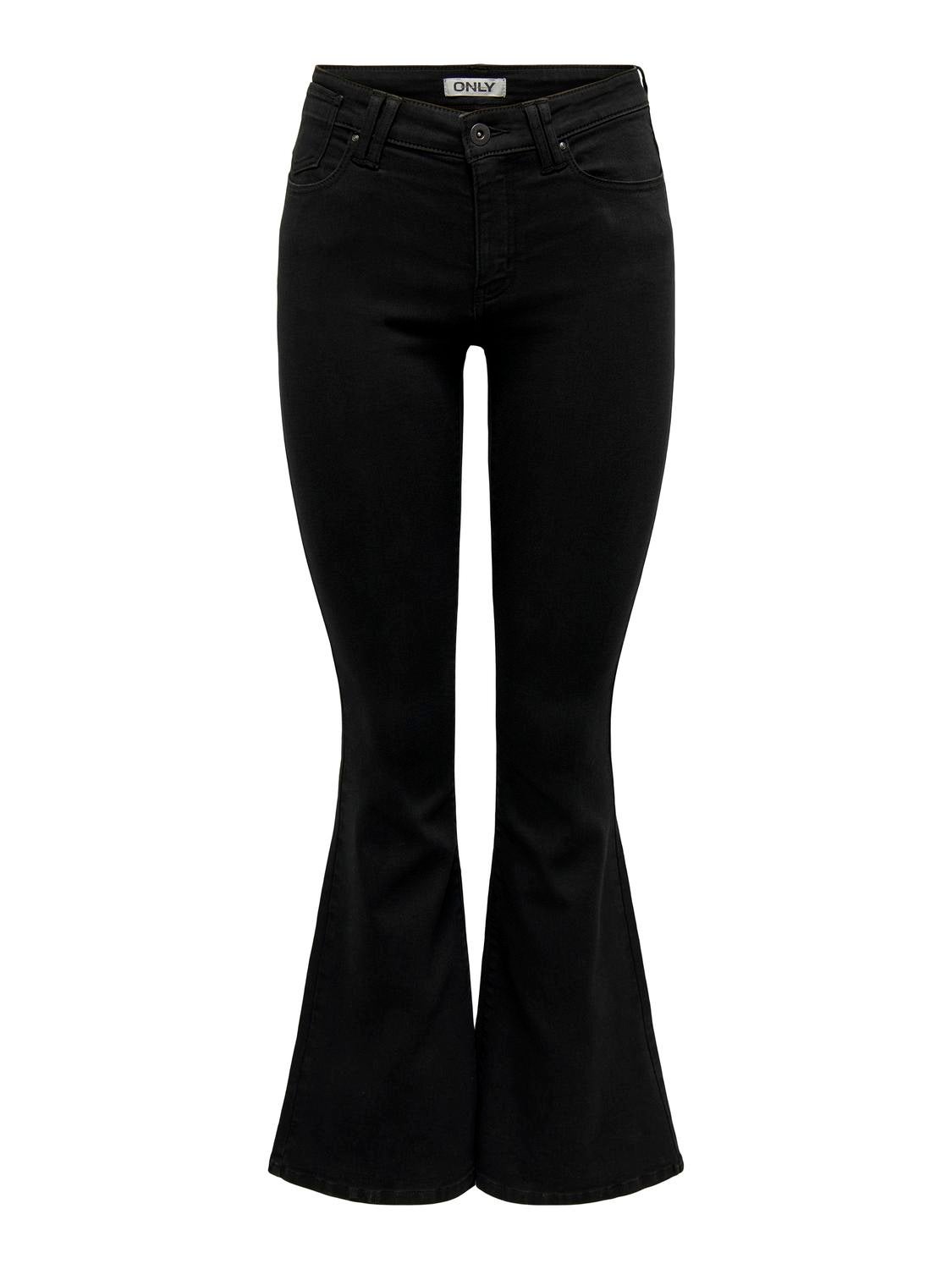 ONLREESE Mittlere Taille Ausgestellt Jeans Black