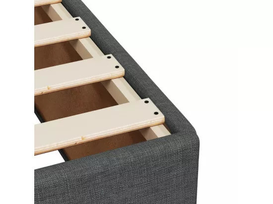 Sommier à lattes de lit avec matelas Gris foncé 160x200cm Tissu