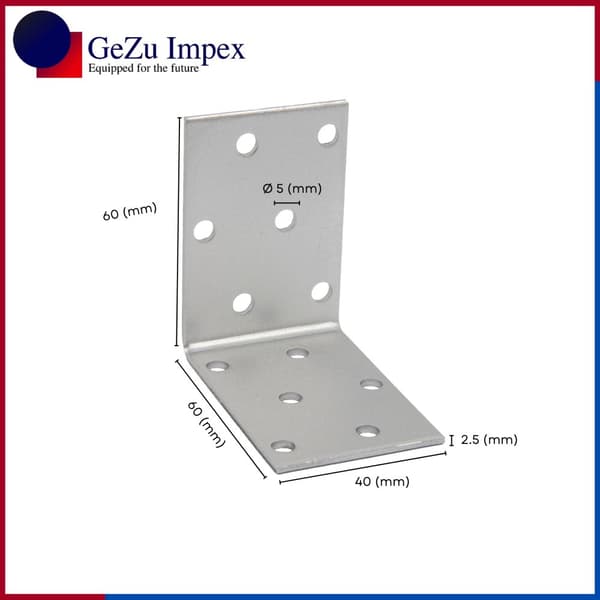 Spikerplatevinkler 60x60x40x2.5 mm, 10 stk