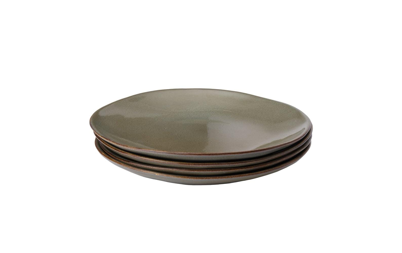 Speiseteller Capela 4 Stück, 28 cm, OlivgrünHandgefertigtes Teller-Set