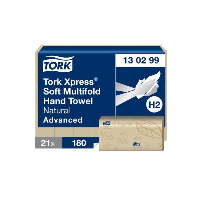 Tork 130299 H2 Xpress zachte multifold advanced handdoek 2-laags 21x180st (130299)