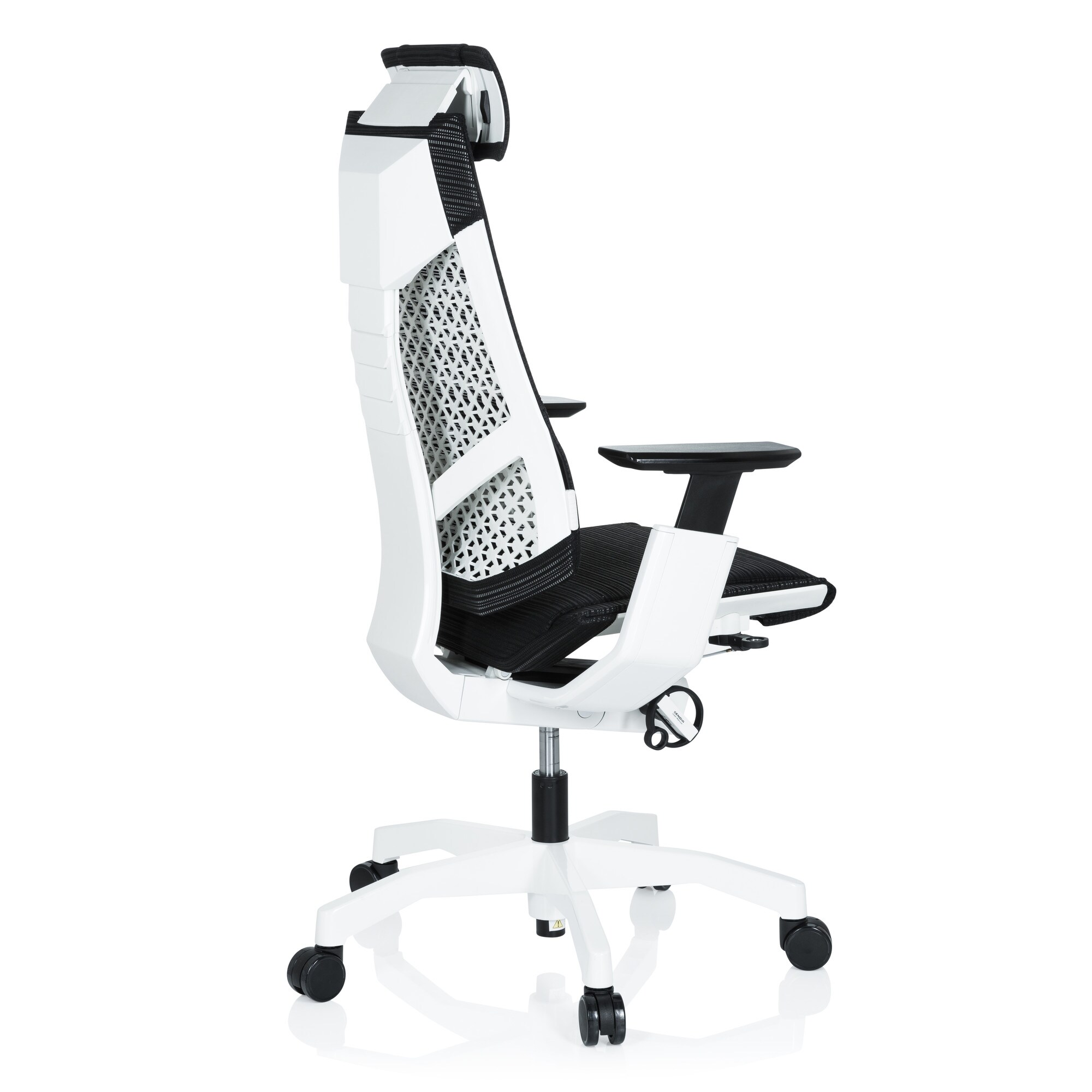 High End Bürostuhl GENIDIA PRO WHITE Netzstoff mit Armlehnen hjh OFFICE