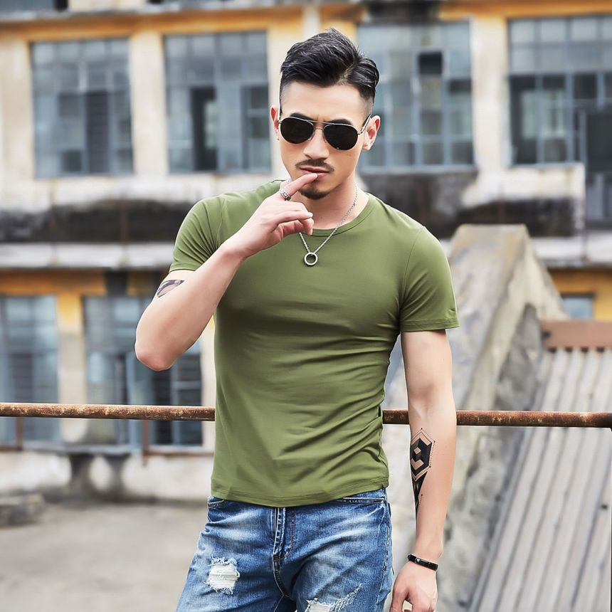 Wewewow - Effen T-shirt met korte mouwen