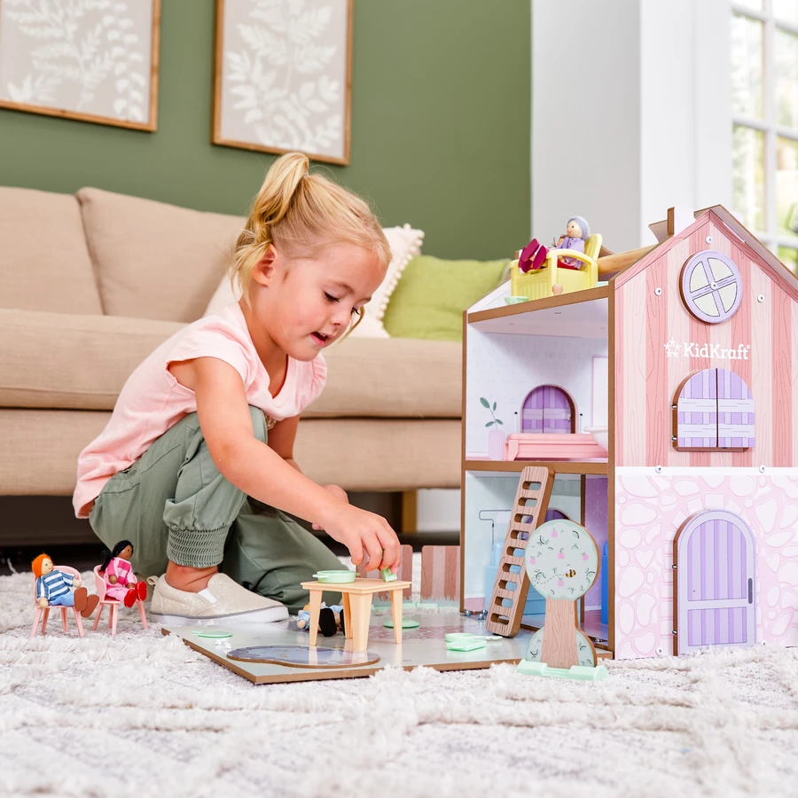KidKraft® Cottage- Puppenhaus zum Spielen und Verstauen