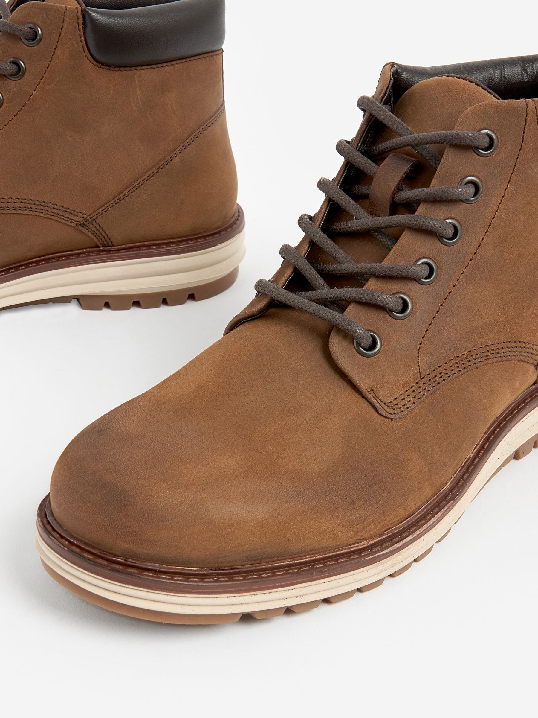 Lichtbruin/bruin - Leren hoge schoenen