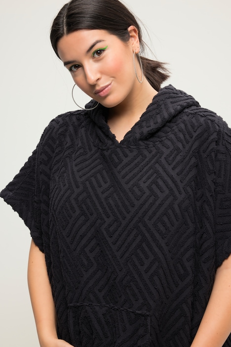Badeponcho, Boxy Shape, Frottee, Kapuze