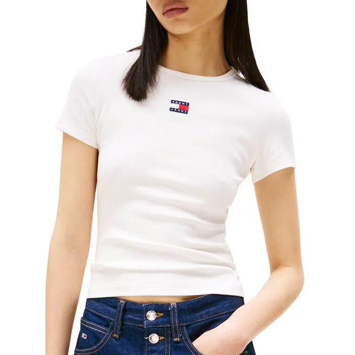 Tommy Hilfiger Slim Badge Ribbed Shirt Dames