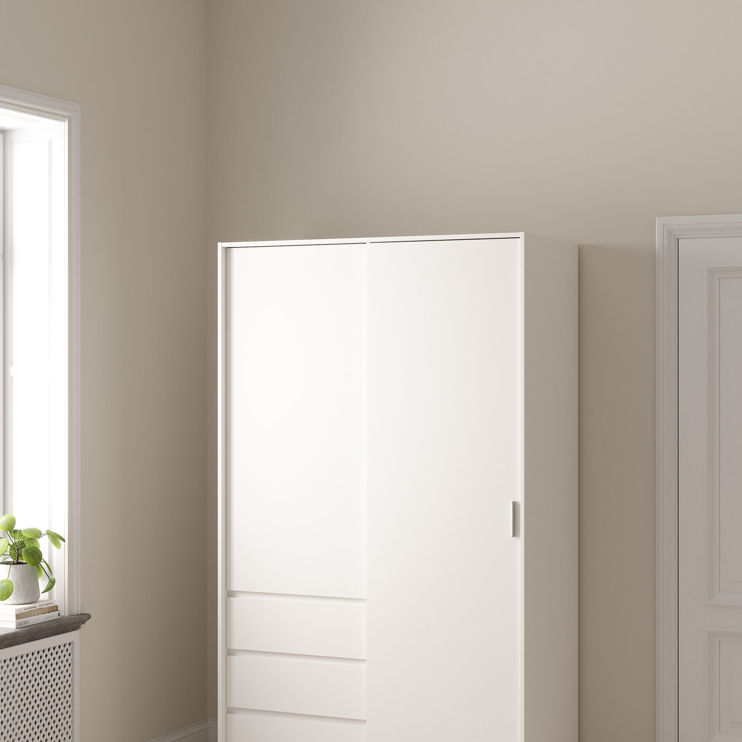 by fonQ basic Slide Kledingkast - B 118,5 cm - Wit
