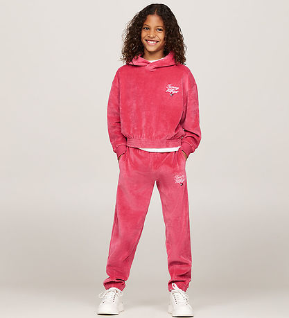 Tommy Hilfiger H?ttetr?je - Velour - Script - Heritage Pink