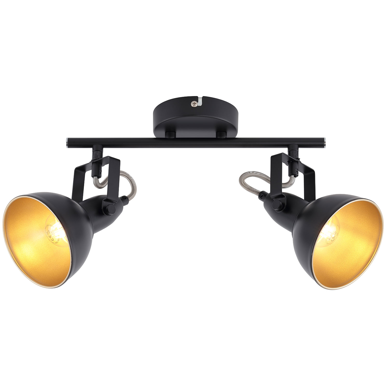 LAMPURA Spotbalken - schwarz-gold - 2-flammig - 30 cm