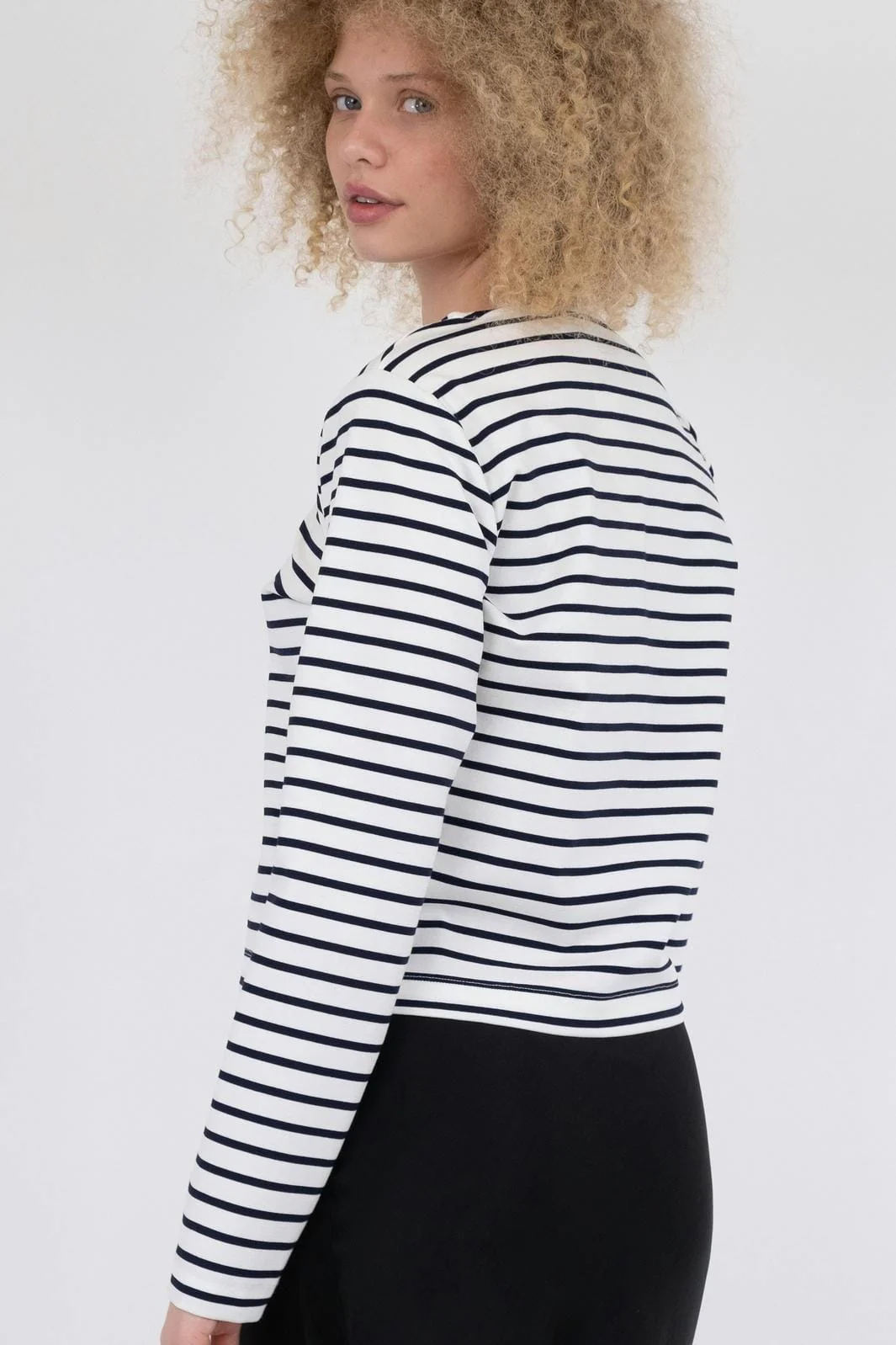 Neo Noir Claudio Stripe Blouse navy