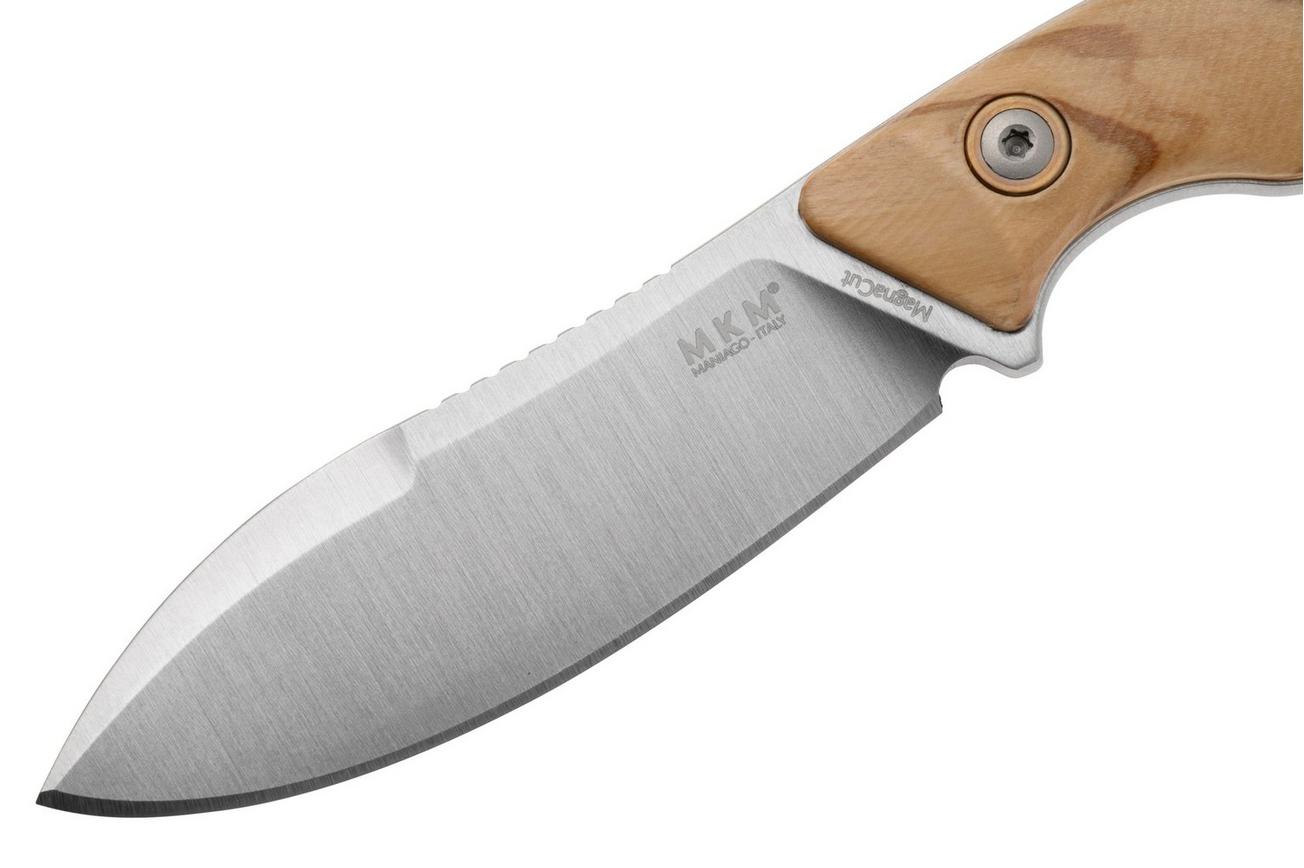 MKM Pocket Tango 1 Nessmuk PT1-O Olive Wood vaststaand mes, David C. Andersen design