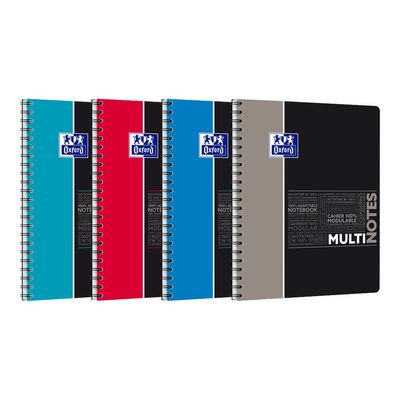 Oxford Etudiants - Cahier Multinotes A4+ (24 x 29,7 cm) - 160 pages - petits carreaux (5x5 mm) - avec 3 intercalaires repositionnables