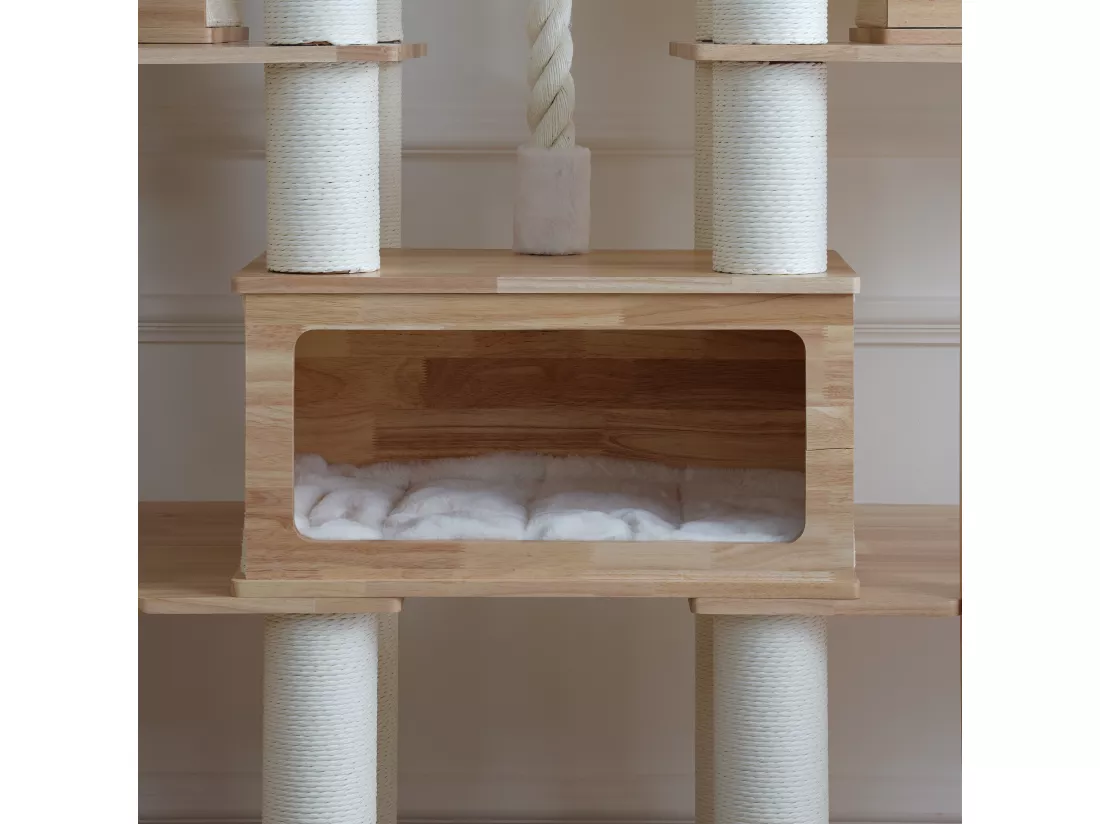Arbre à chat, Cadre d'escalade pour chat en bois, 275cm×h238cm