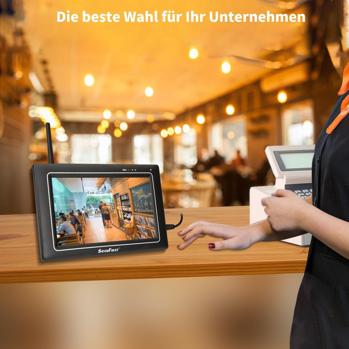 SecuFirst Überwachungskamera Aussen Kit mit Innen Monitor,7