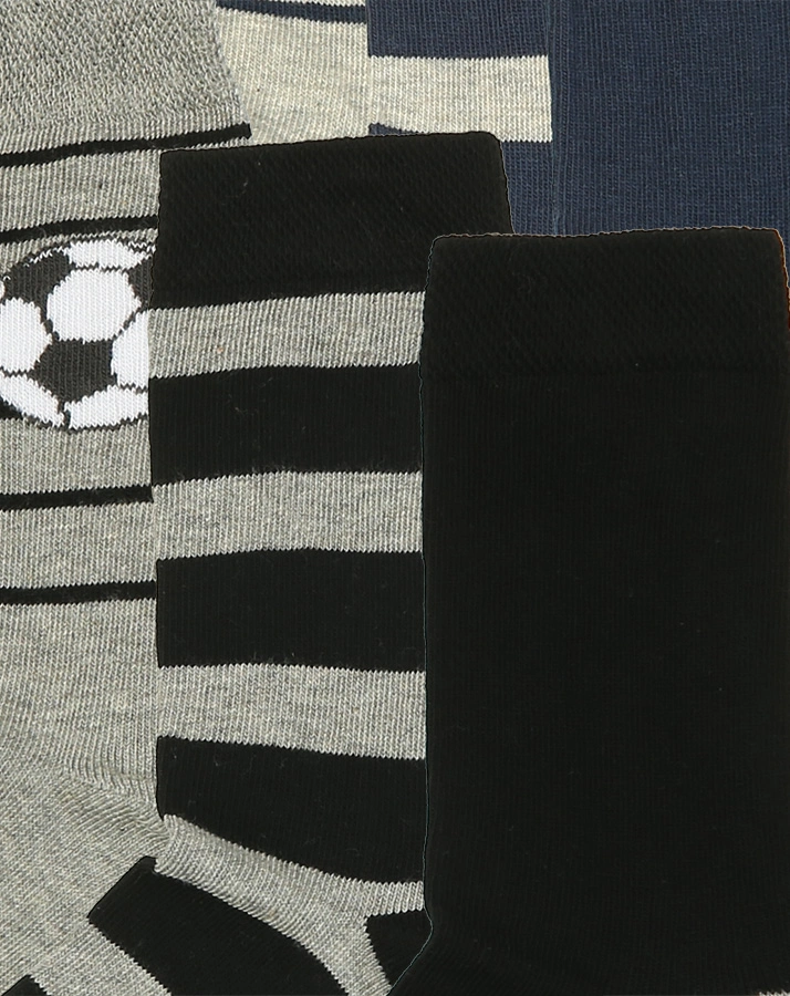Socken FUßBALL & RINGEL 6er-Pack in grau/navy