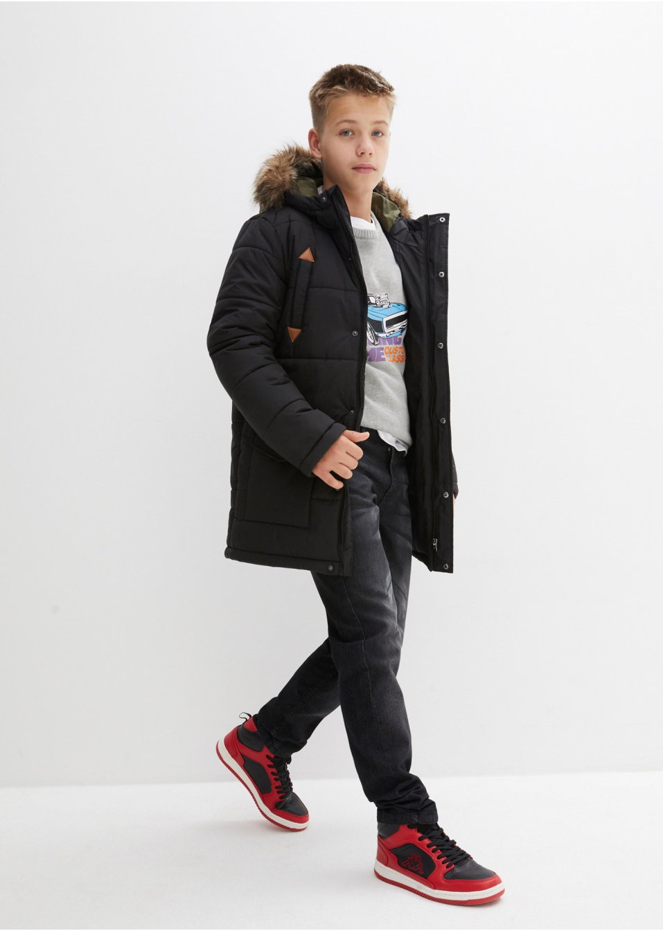 Veste d'hiver garçon pratique à capuche