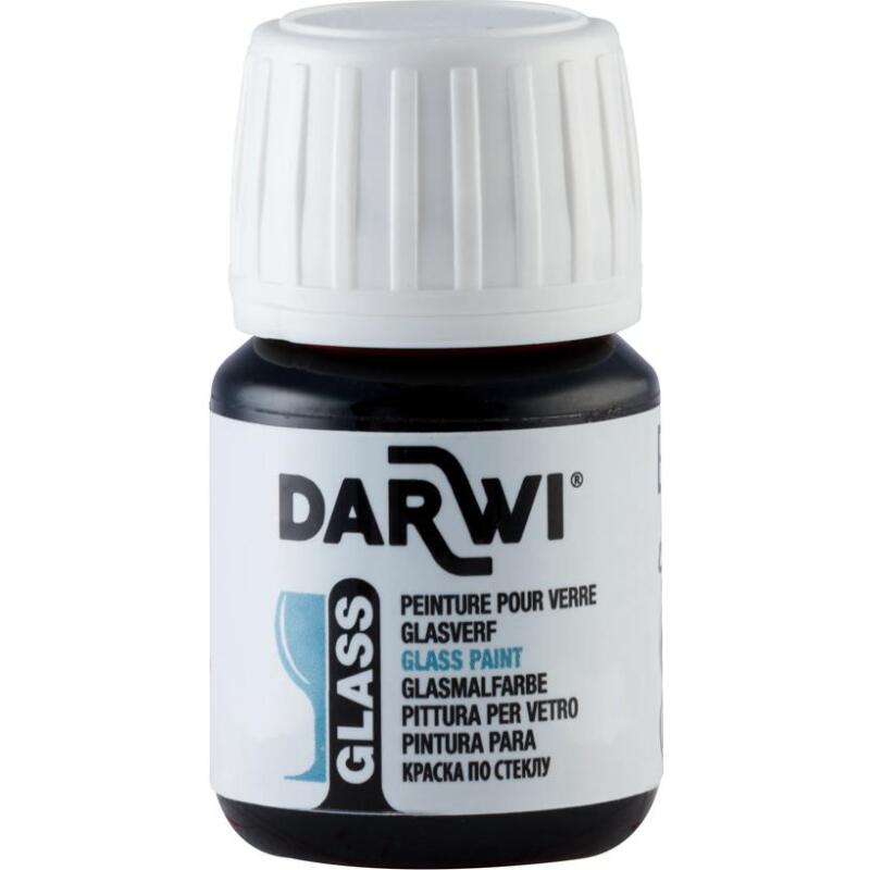 DARWI Flacon de 30 ml de Peinture sur Verre - Bleu foncé