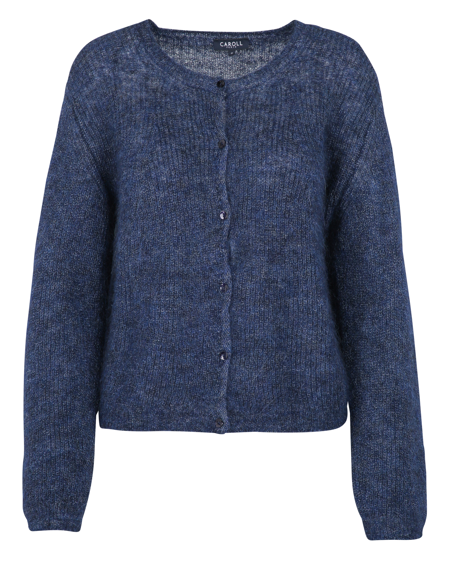 MLENNON - Gilet col rond en laine mélangée| Bleu
