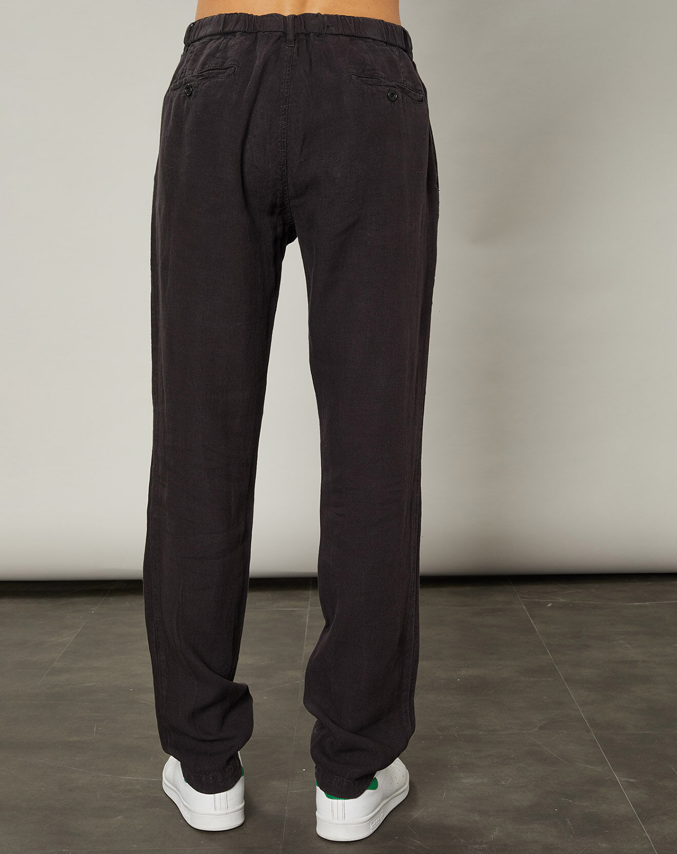 Hartford Pantalon 100% Lin Tanker carbone