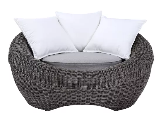 Lot de 2 fauteuils de jardin en résine tressée gris - WHITEHEAVEN de MYLIA