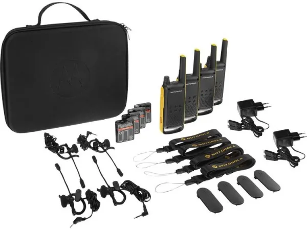 Motorola Talkabout T82 Extreme - Quad Pack - transportabel - tovejs radio - PMR - 446 MHz - 16 kanaler - sort, gul (pakke med 4)