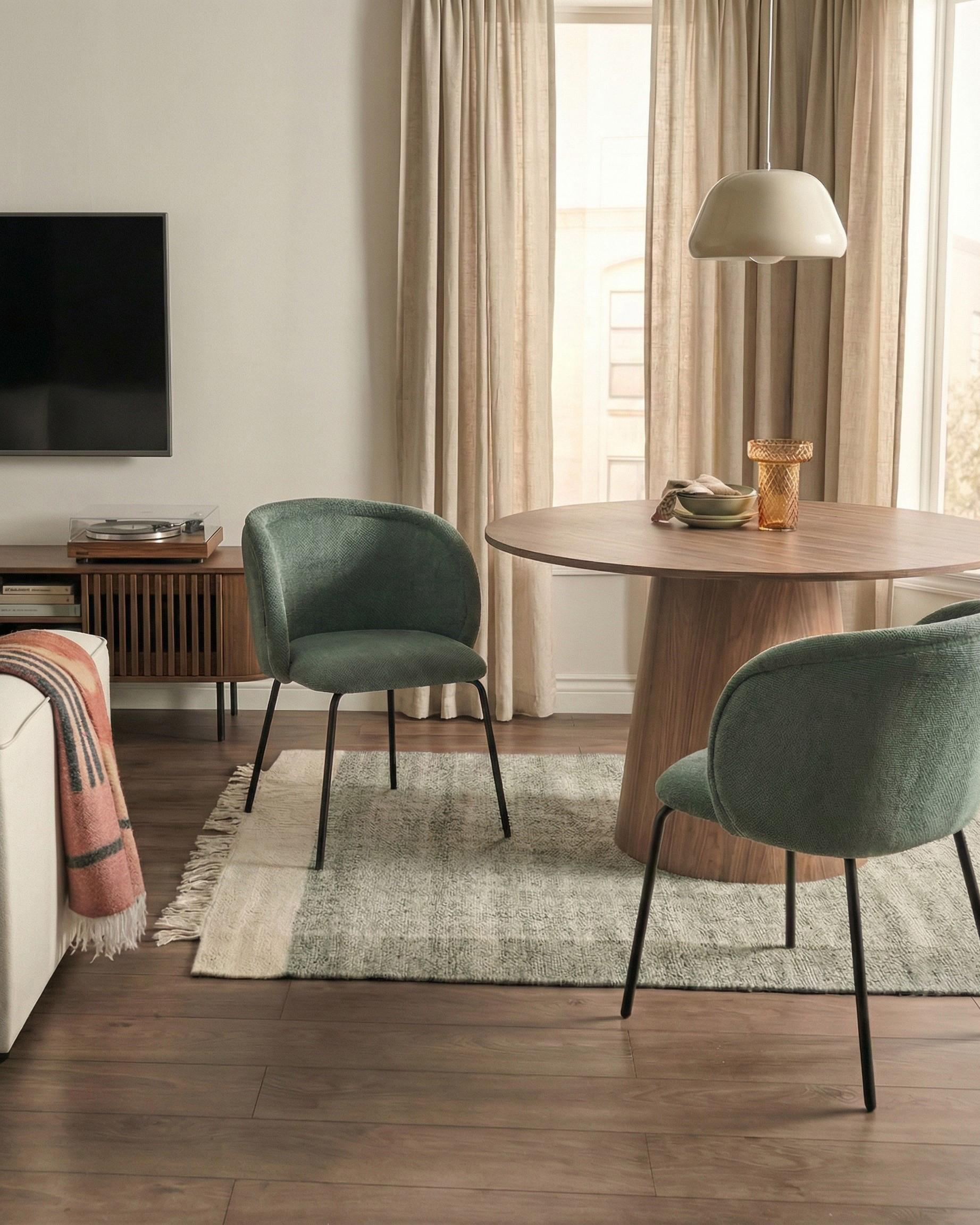 Set van 2 eetkamerstoelen SARASOTA Stof Lichtgroen