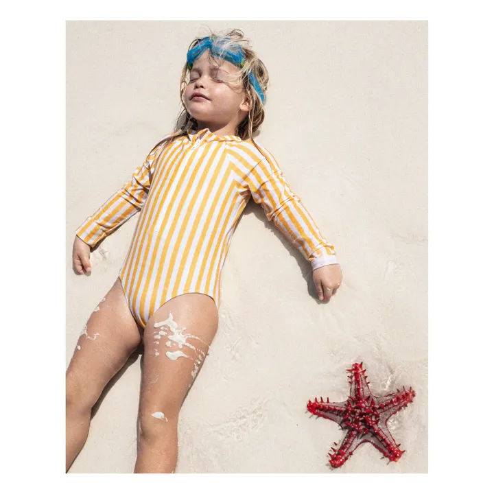 Juillet Juillet Maillot de Bain Anti-UV Matière Recyclée Rayé | Jaune