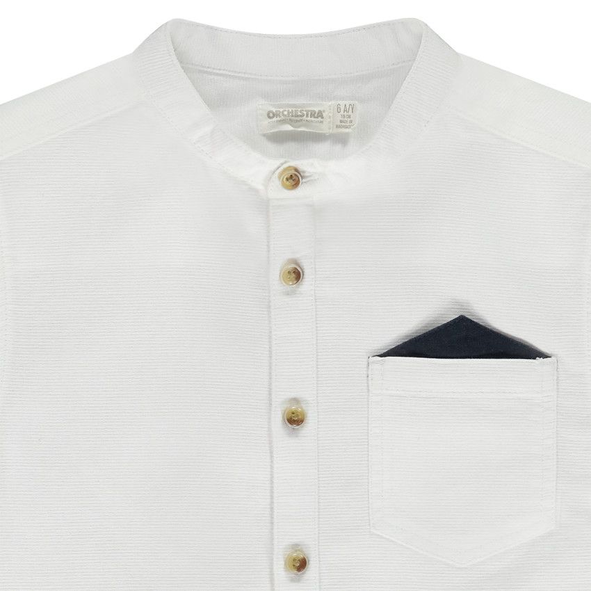 Chemise manches courtes avec mouchoir pour garçon - Blanc