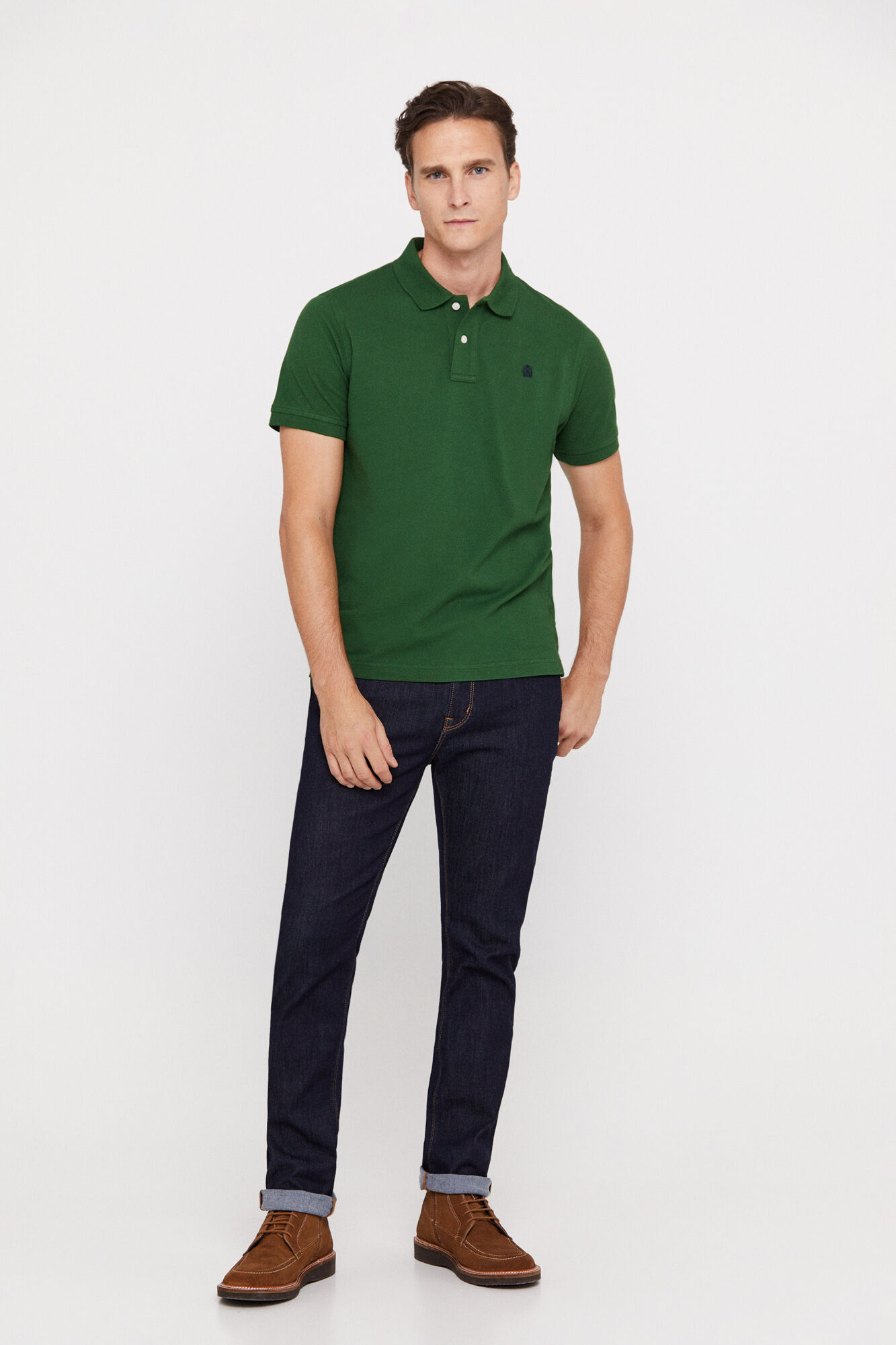 Polo piqué com logo - Verde
