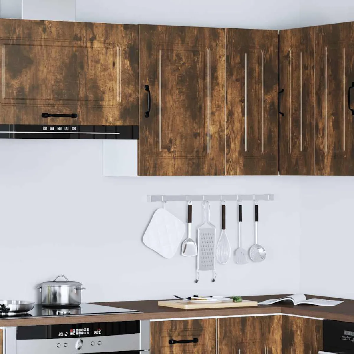vidaXL Armoire murale de cuisine - Chêne fumé