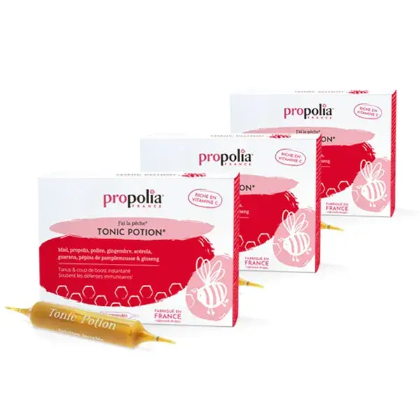 Propolia Tonic Potion - Tratamento de 30 dias - Pacote com 3 ampolas de 10 unidades cada