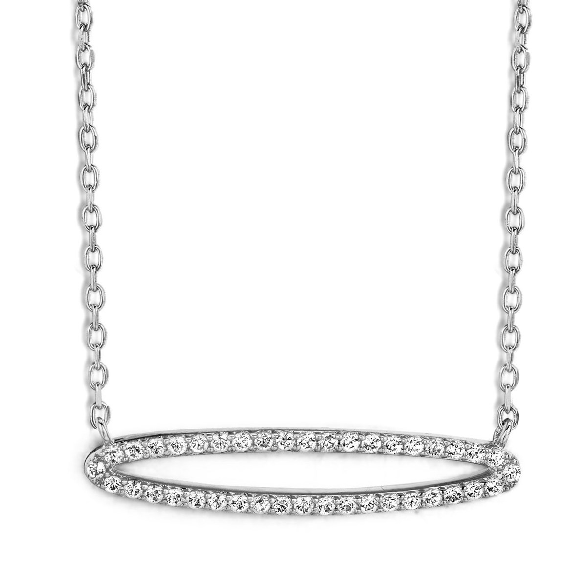Collier Brillaxis anneau ovale empierré