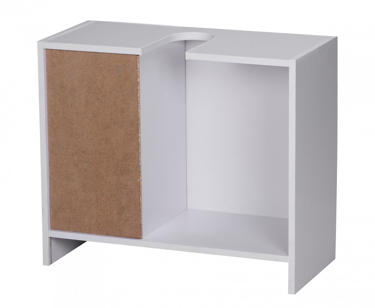 FineBuy Bad Waschbecken Unterschrank 54 x 63 x 30 cm 1 Tür 3 Schubladen weiß