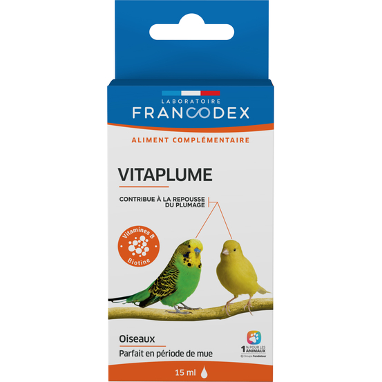 Aliment complémentaire Vitaplume pour bec droit et bec crochu : 15ml