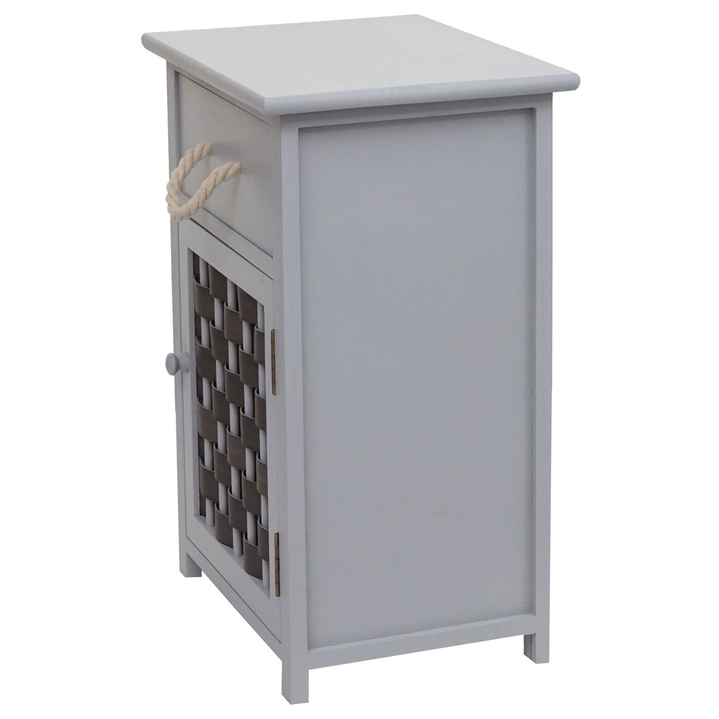 Kommode MCW-K83, Schrank Schubladenschrank, Holz 55x39,5x28,5cm ~ grau, Polyrattan dunkelgrau