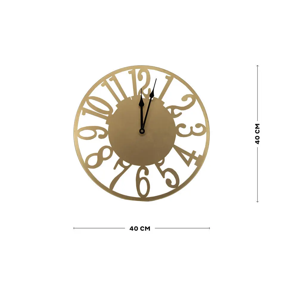 Art for the Home Klok Luxe gouden ronde Hangende Klok 40cm