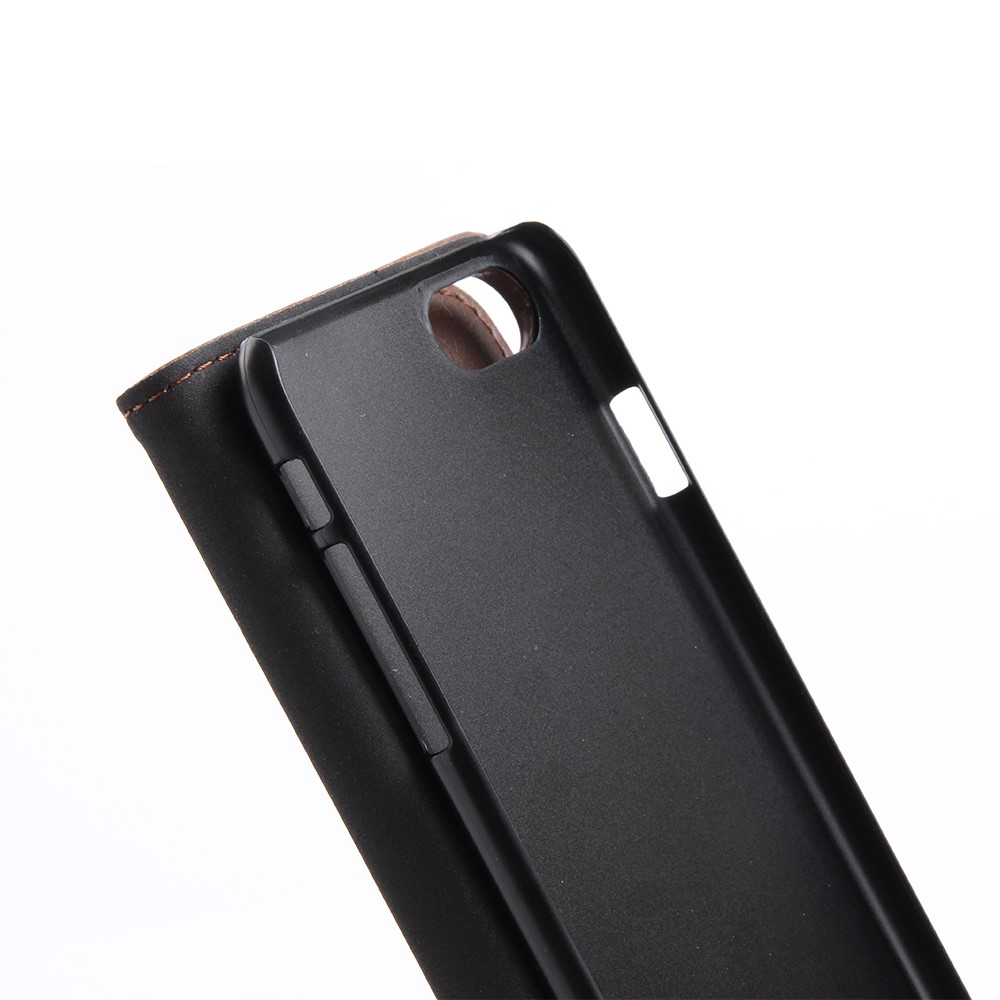 iPhone SE (2022/2020) / 8 / 7 Leder Tasche Flipcover Wallet mit Kartenfächern - Dunkelbraun