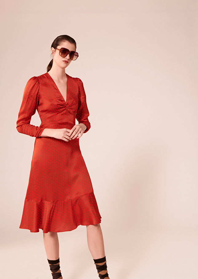 Robe Reinerouge imprimée monogramme