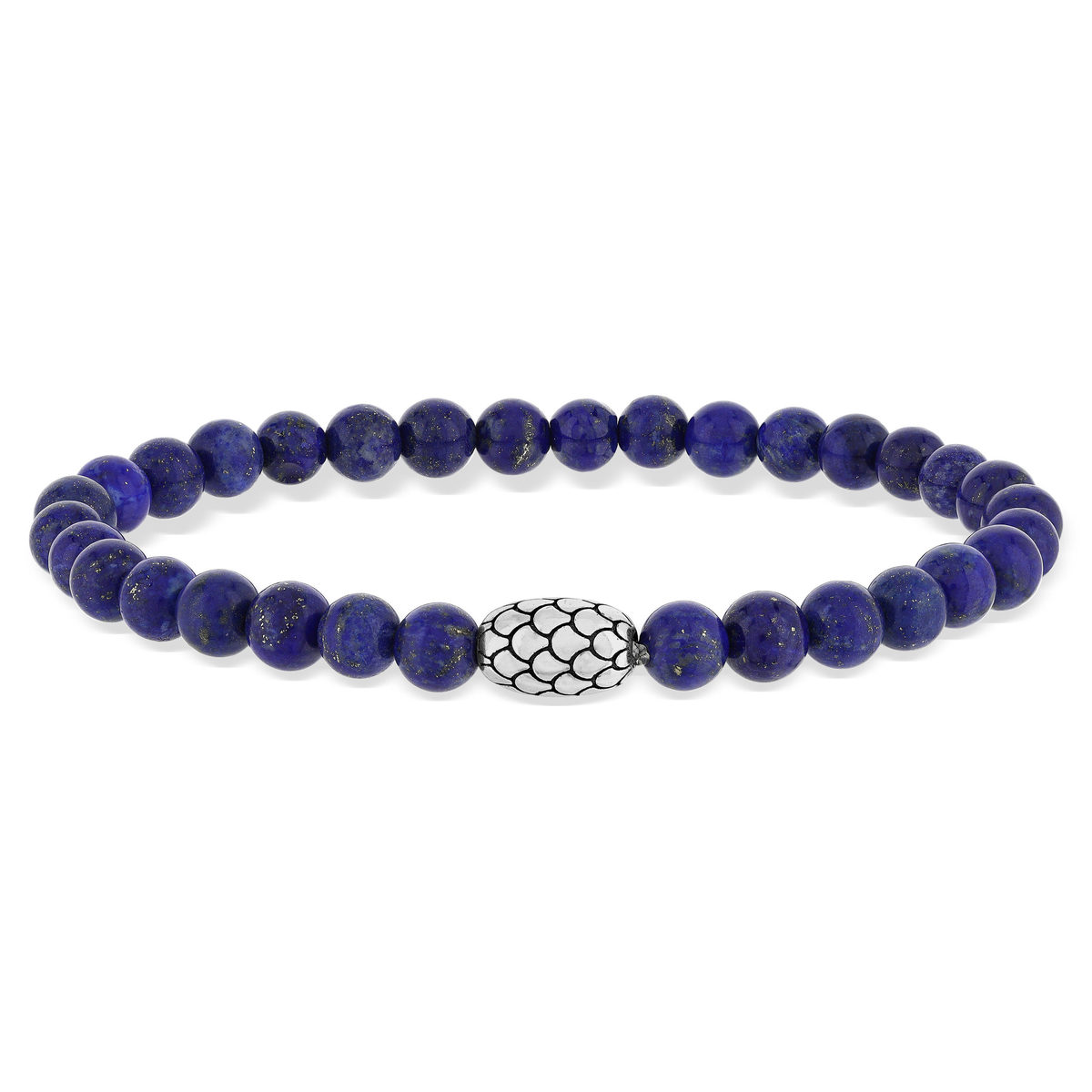 Bracelet argent 925 perles lapis lazuli 21cm