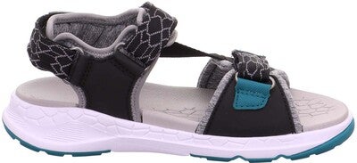 Superfit Criss Cross Sandaler, Black/Green