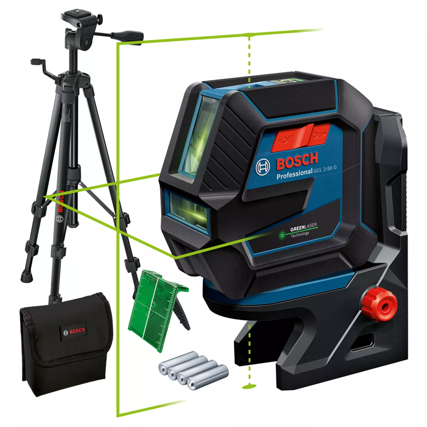 Bosch GCL 2-50 G Kruislijnlaser   houder   statief in opbergetui - 15 m