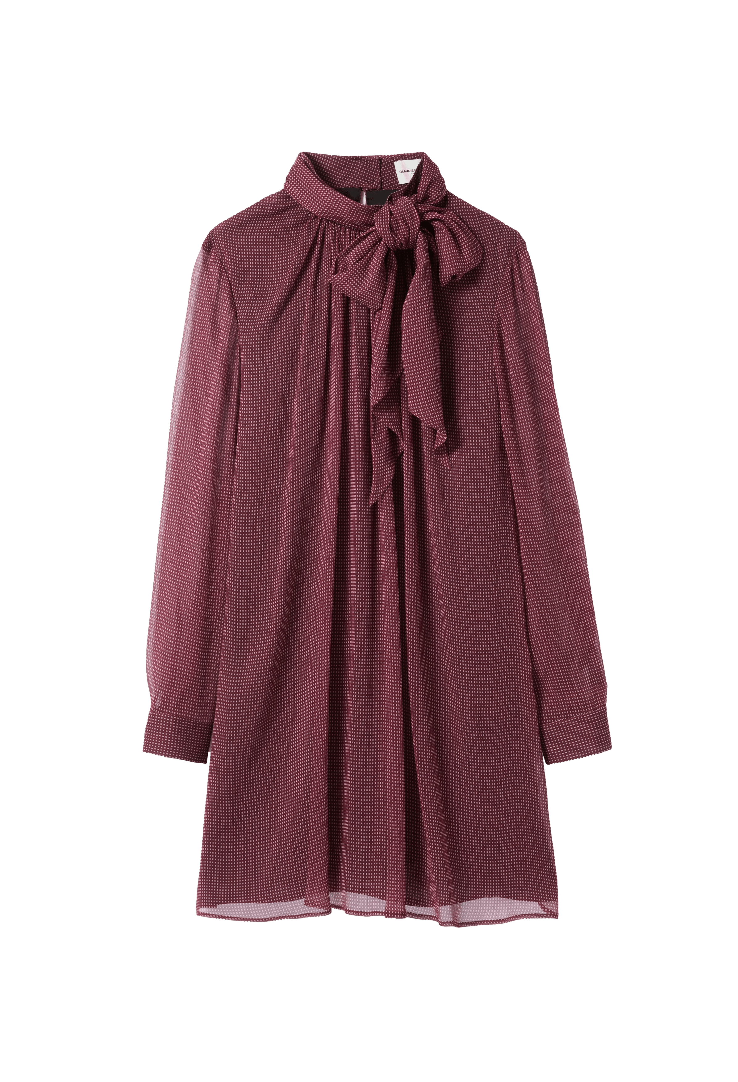 Robe courte col lavallière| Rose