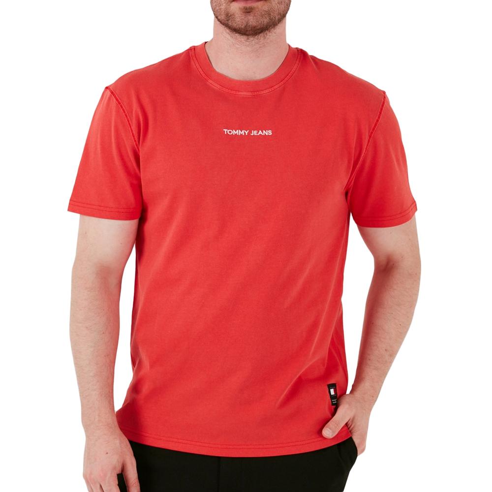 Tommy Hilfiger T-shirt Rouge Homme Tommy Jeans Reg Gd