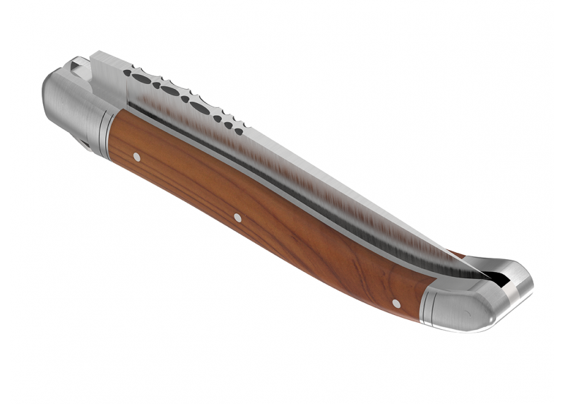 Couteau Laguiole avec un manche en bois d'If et 2 mitres en acier inoxydable